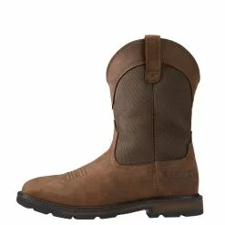 Ariat Men's Groundbreaker H2O Brown Square Toe Work Boots 10015812 -Wildwest Store 10015812 side