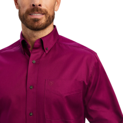 Ariat® Men's Solid Twill Magenta Purple Button Down Shirt 10042078 -Wildwest Store 10028729c