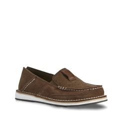Ariat Ladies Cruiser Floral Embossed Suede Brown Slip On Shoes 10031609