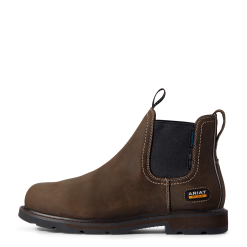 Ariat® Men's Groundbreaker Chelsea H20 CSA Dark Brown Work Boots 10032457 -Wildwest Store 10032457b