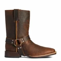 Ariat Men's Harness Patriot Ultra Bar Top Brown Western Boots 10035768 -Wildwest Store 10035768 left side