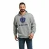 Ariat Men's Basic Heather Grey Raised Logo Sweatshirt Hoodie 10037265