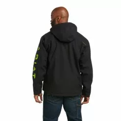 Ariat Men's Rebar Stretch Canvas Softshell Hooded Logo Jacket 10037386 -Wildwest Store 10037386 back