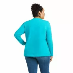 Ariat Ladies REAL Long Sleeve Lake Blue Logo Tee 10037524 -Wildwest Store 10037524 back plus