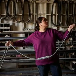 Ariat Ladies Rebar Workman Washed Fleece Purple Sweatshirt 10037604 -Wildwest Store 10037604 lifestyle