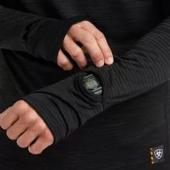 Ariat® Men's Rebar Gridwork Black Balaclava Baselayer Top 10037674 -Wildwest Store 10037674 02