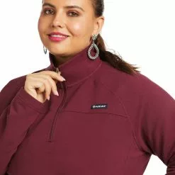 Ariat Ladies REAL Comfort Wine Red 1/2 Zip Sweatshirt 10037749 -Wildwest Store 10037749 01 plus