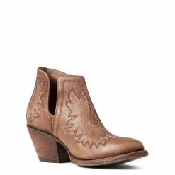 Ariat Ladies Dixon R Toe Naturally Distressed Brown Bootie 10038307 -Wildwest Store 10038307 medial