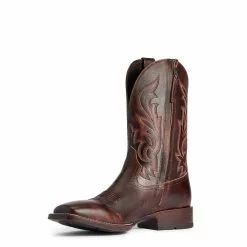 Ariat Men's Slim Zip Ultra Hand Stained Red & Brown Boots 10038359 -Wildwest Store 10038359 medial