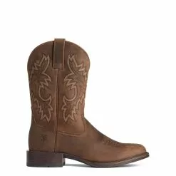Ariat Men's Stockman Ultra Talon Tan Round Toe Boots 10038367 -Wildwest Store 10038367 side