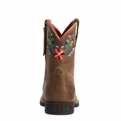 Ariat Children's Girl's Wild Flower Canyon Tan Leather Boots 10038450 -Wildwest Store 10038450 heel