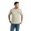 Ariat® Men's Land Khaki Heather Short Sleeve T-Shirt 10038536 -Wildwest Store 10038536 front