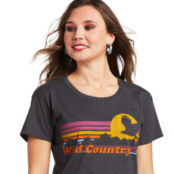 Ariat® Ladies Wild Country Short Sleeve Charcoal Heather Tee 10039970 -Wildwest Store 10039970 2