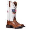 Ariat Ladies Circuit Patriot Crackle White Square Toe Boots 10040400