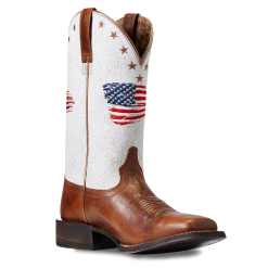 Ariat Ladies Circuit Patriot Crackle White Square Toe Boots 10040400
