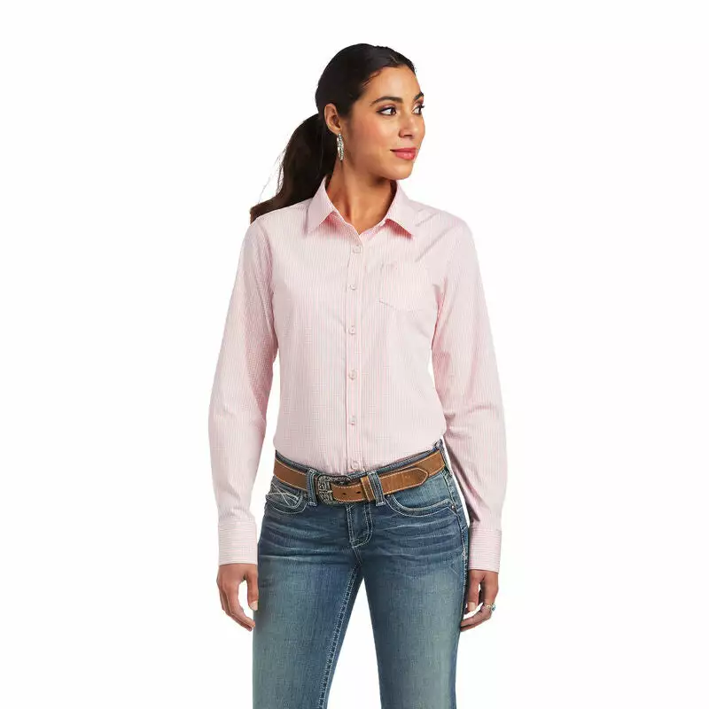 Ariat® Ladies R.E.A.L™ Bridal Rose & White Button Down Shirt 10040581 Ariat® Ladies R.E.A.L™ Bridal Rose & White Button Down Shirt 10040581 -Wildwest Store 10040581 front