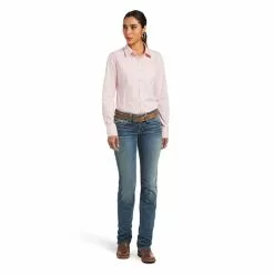 Ariat® Ladies R.E.A.L™ Bridal Rose & White Button Down Shirt 10040581 6 Ariat® Ladies R.E.A.L™ Bridal Rose & White Button Down Shirt 10040581 -Wildwest Store 10040581 full