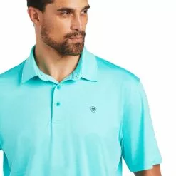 Ariat Men's Charger 2.0 Drift Turquoise Polo Shirt 10040593 -Wildwest Store 10040593 01