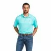Ariat Men's Charger 2.0 Drift Turquoise Polo Shirt 10040593