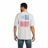 Ariat Men's Vertical Flag Graphic Grey T-Shirt 10040634 -Wildwest Store 10040634 back