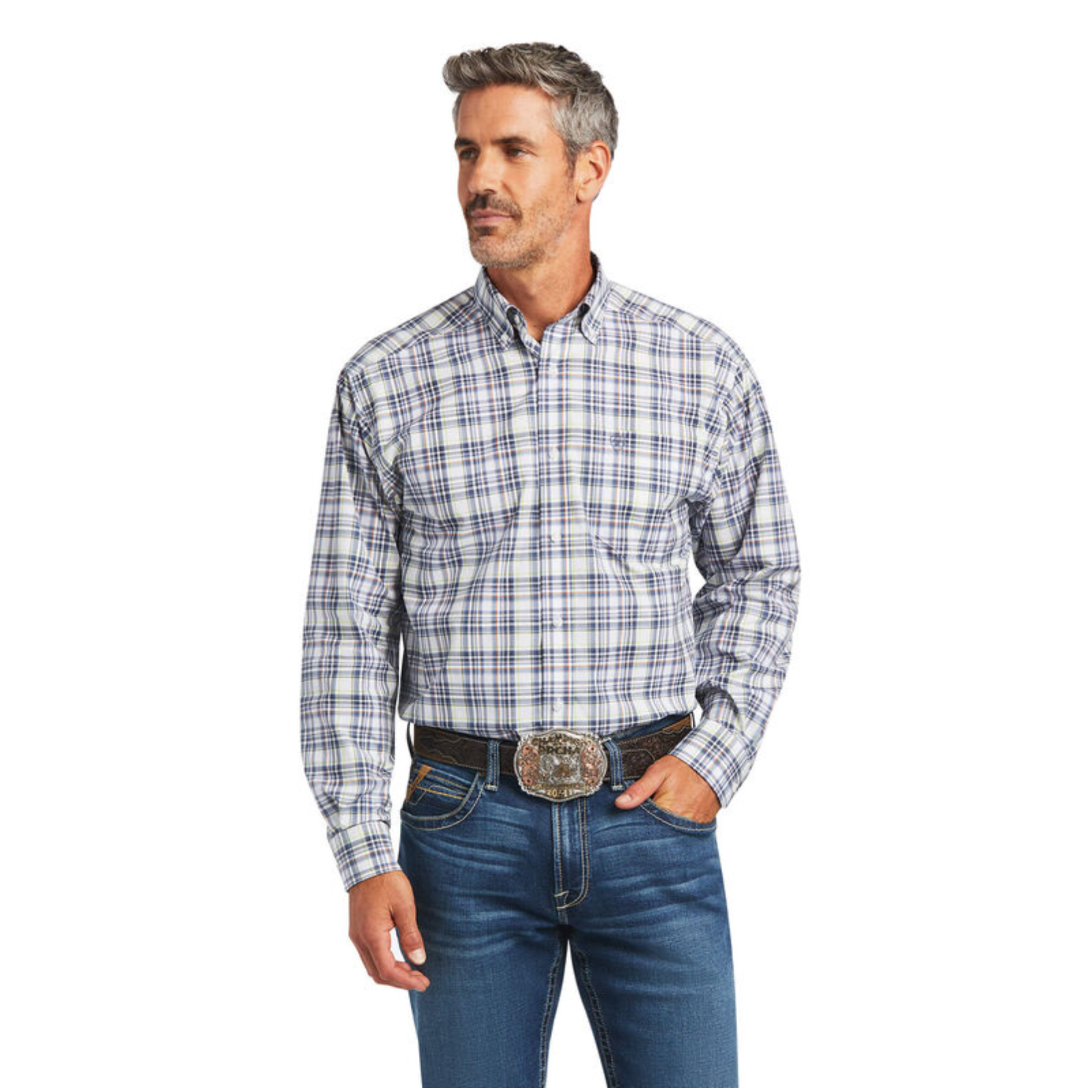 Ariat® Men's Pro Brady Classic White Button Down Shirt 10040669 Ariat® Men's Pro Brady Classic White Button Down Shirt 10040669 -Wildwest Store 10040669A