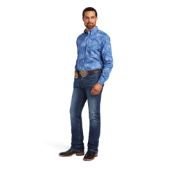 Ariat® Men's Relentless Headway Dutch Blue Button Down Shirt 10040714 -Wildwest Store 10040714C