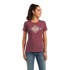 Ariat® Ladies Sol Burgundy Heather Short Sleeve Graphic Tee 10040959