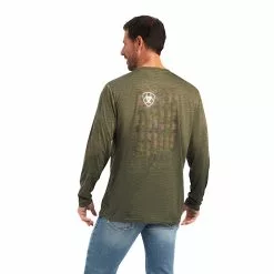 Ariat Men's Olive Charger Camo Flag T-Shirt 10040993