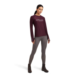 Ariat® Ladies Lumina Logo Mulberry Long Sleeve T-Shirt 10041255 -Wildwest Store 10041255a