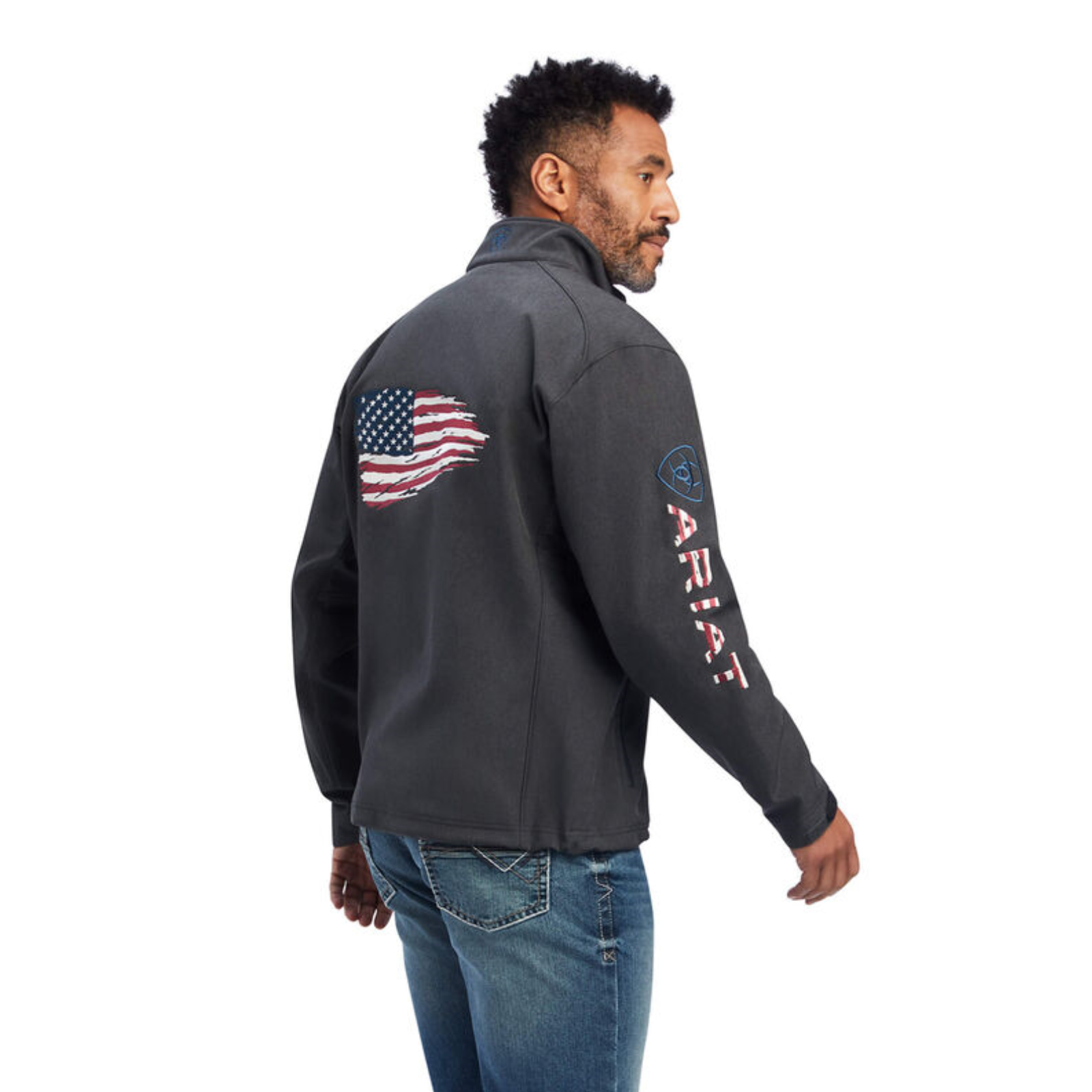 Ariat® Men's Logo 2.0 Patriot Charcoal Softshell Jacket 10041439 Ariat® Men's Logo 2.0 Patriot Charcoal Softshell Jacket 10041439 -Wildwest Store 10041439d