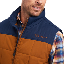 Ariat® Men's Crius Insulated Chestnut & Navy Vest 10041524 -Wildwest Store 10041524b
