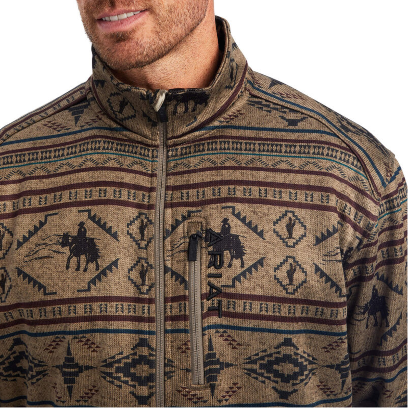 Ariat® Men's Caldwell Brindle-Wood Brown Full Zip Jacket 10041525 Ariat® Men's Caldwell Brindle-Wood Brown Full Zip Jacket 10041525 -Wildwest Store 10041525b