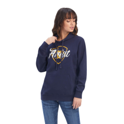Ariat® Ladies R.E.A.L Shield Logo Navy Pullover Hoodie 10041679