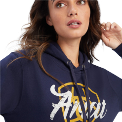 Ariat® Ladies R.E.A.L Shield Logo Navy Pullover Hoodie 10041679 -Wildwest Store 10041679d