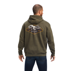 Ariat® Men's Devotion Eagle Olive Heather Pullover Sweatshirt 10041714