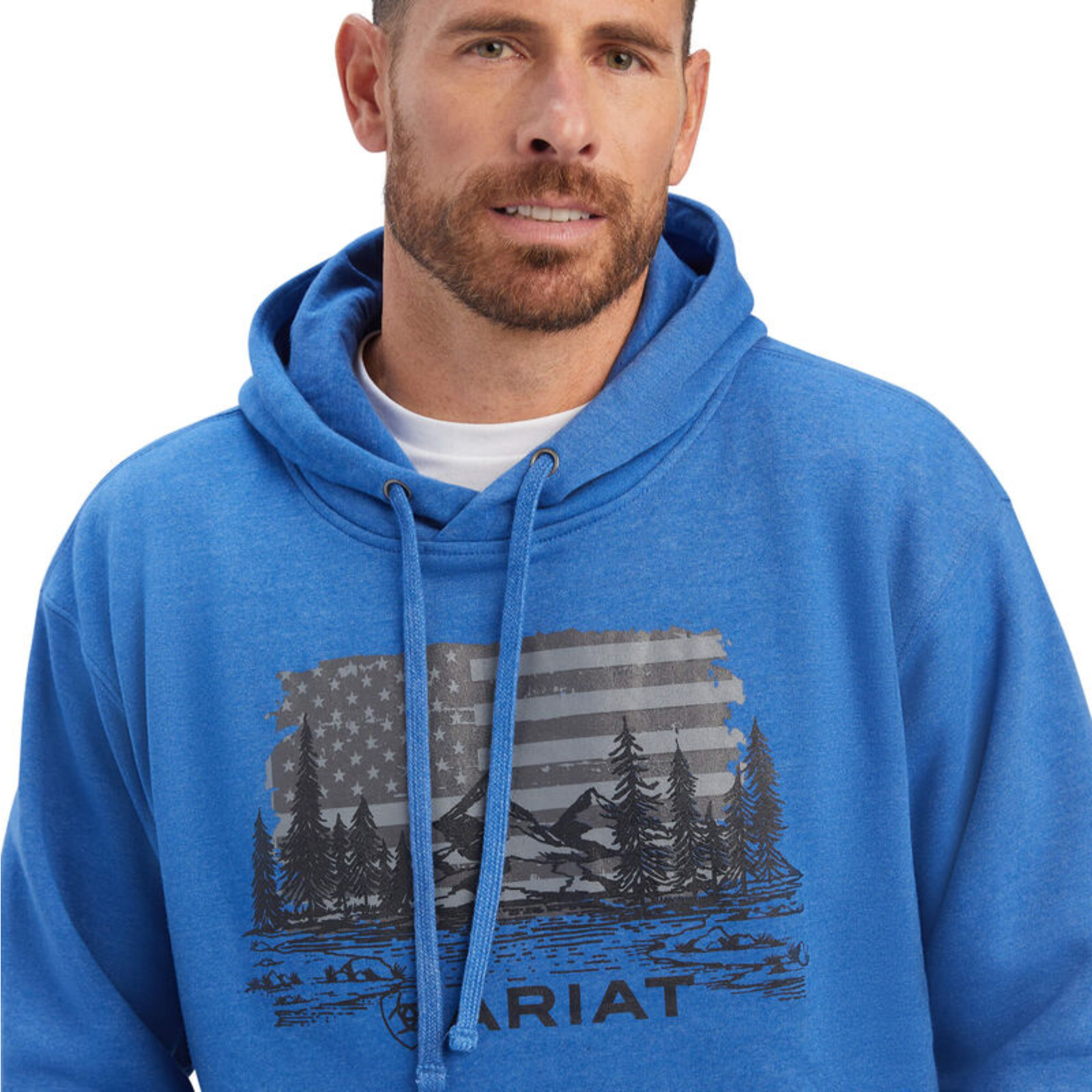 Ariat® Men's Land Of The Free Classic Blue Heather Pullover Hoodie 10041718 Ariat® Men's Land Of The Free Classic Blue Heather Pullover Hoodie 10041718 -Wildwest Store 10041718a