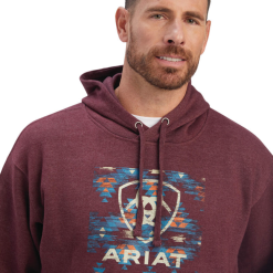 Ariat® Men's Southwest Block Malbec Heather Hoodie 10041722 -Wildwest Store 10041722a