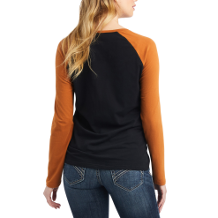 Ariat® Ladies R.E.A.L™ Baseball Black & Roasted Pecan Shirt 10042150 -Wildwest Store 10042150 1