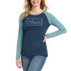 Ariat® Ladies R.E.A.L™ Baseball Midnight Navy & Arctic Shirt 10042151