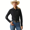 Ariat® Ladies Team Kirby Stretch Black & Silver Lurex® Shirt 10042170