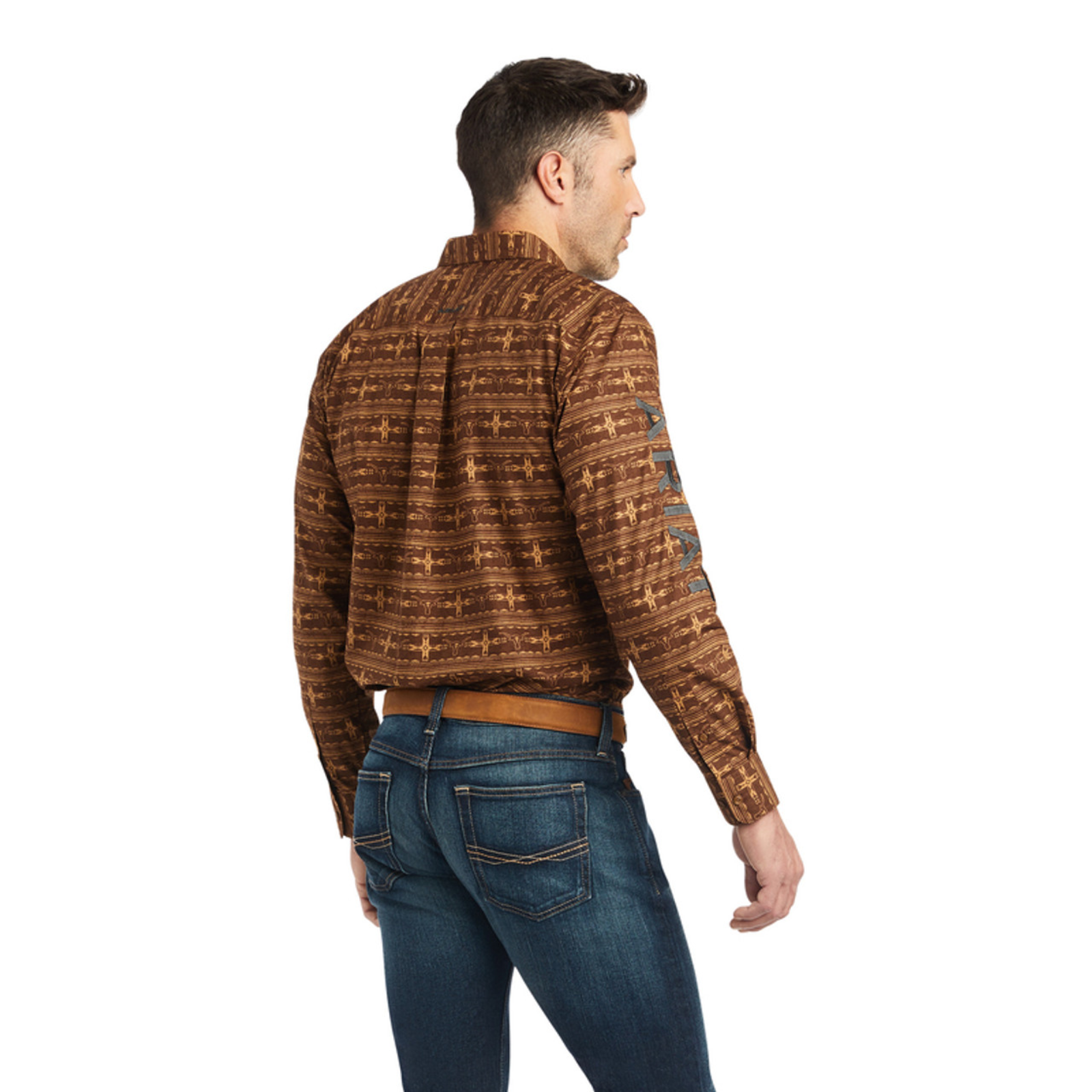 Ariat® Men's Team Toffee Brown Colter Fitted Button Down Shirt 10042353 Ariat® Men's Team Toffee Brown Colter Fitted Button Down Shirt 10042353 -Wildwest Store 10042353b