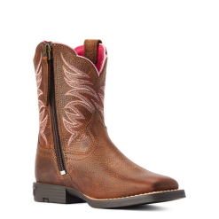 Ariat® Girl's Firecatcher Pink And Rowdy Brown Western Boots 10042415 -Wildwest Store 10042415b