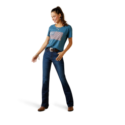 Ariat® Ladies Amarillo Graphic Steel Blue T-Shirt 10045448 2 Ariat® Ladies Amarillo Graphic Steel Blue T-Shirt 10045448 -Wildwest Store 10042448c