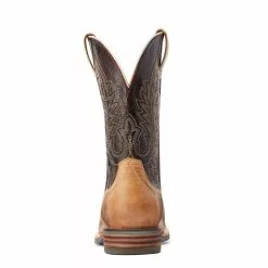 Ariat Men's Ridin' High Desert Tan & Dark Brick Square Toe Boots 10042469 -Wildwest Store 10042469 heel