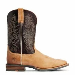Ariat Men's Ridin' High Desert Tan & Dark Brick Square Toe Boots 10042469 -Wildwest Store 10042469 side6654654564