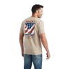 Ariat® Men's Flag Flow Oatmeal Heather Graphic T-shirt 10042756