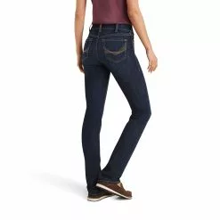 Ariat Ladies R.E.A.L Perfect Rise Greta Straight Dark Wash Denim Jeans 10043145