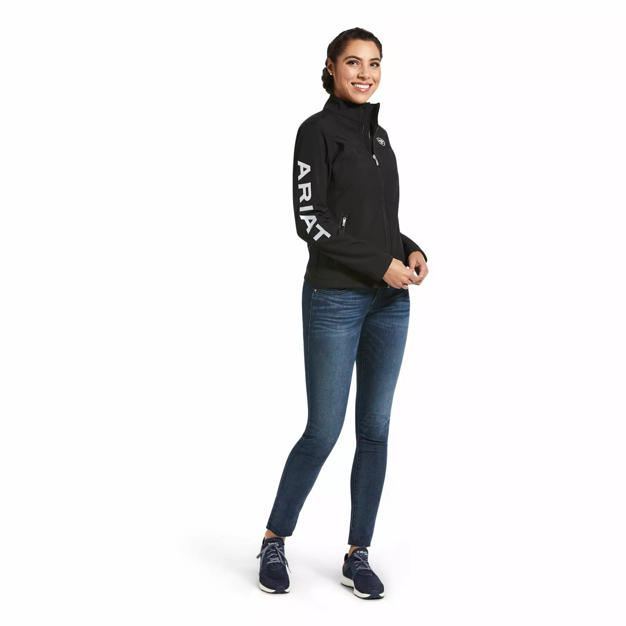 Ariat® Ladies New Team Black USA & Mexico Softshell Jacket 10043236 Ariat® Ladies New Team Black USA & Mexico Softshell Jacket 10043236 -Wildwest Store 10043236 full 1