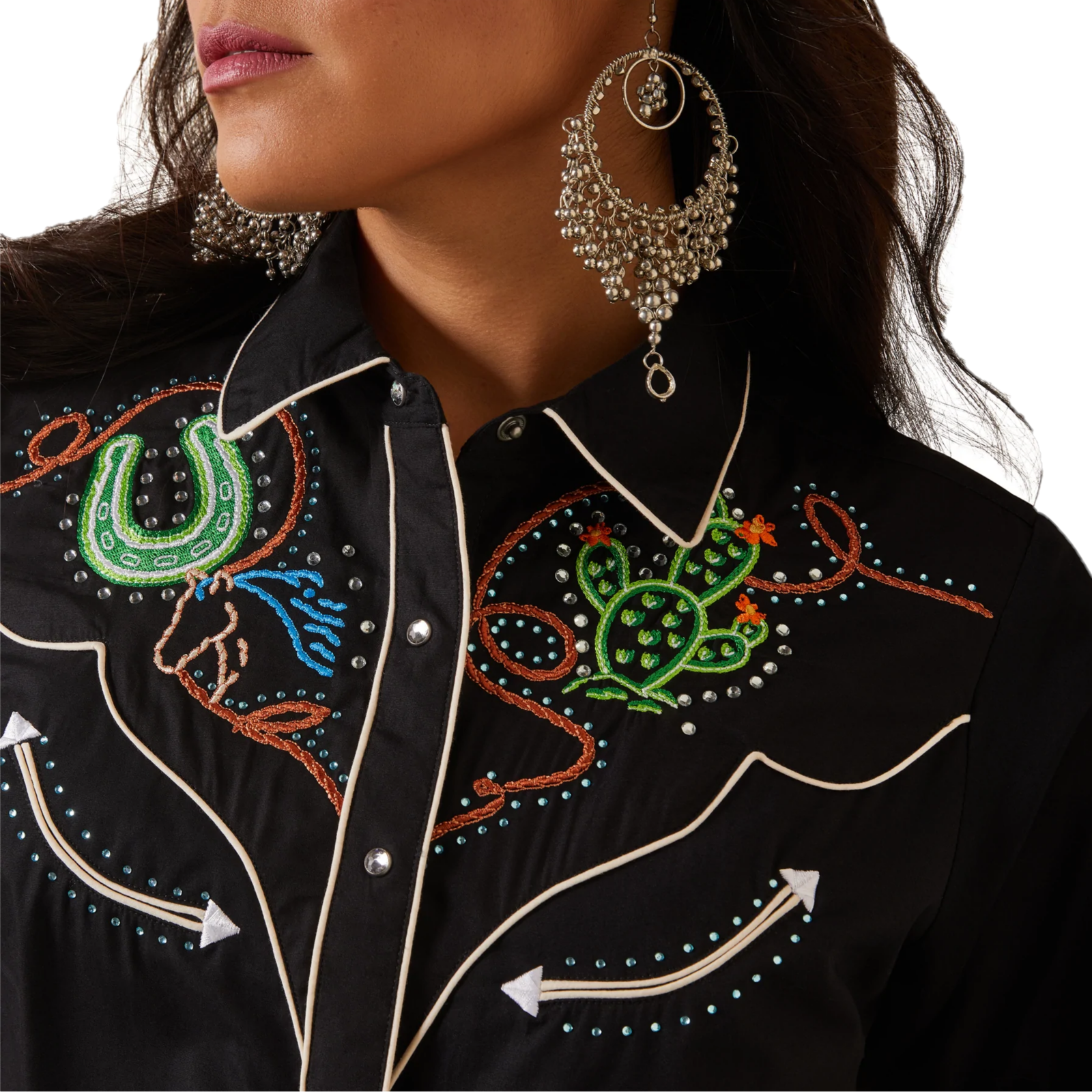 Ariat® Ladies Wynette Jeweled Black Button Down Shirt 10043689 Ariat® Ladies Wynette Jeweled Black Button Down Shirt 10043689 -Wildwest Store 10043689b