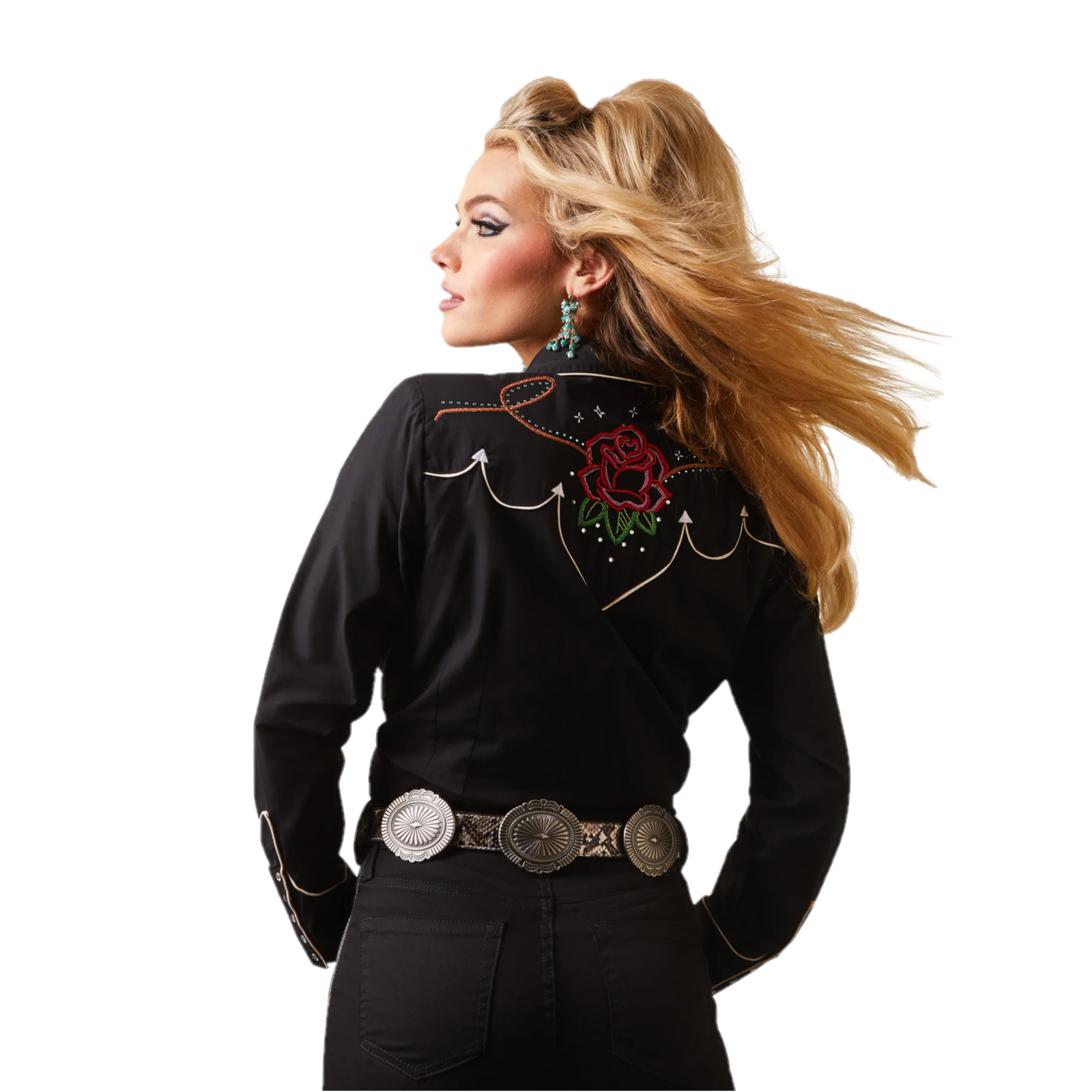 Ariat® Ladies Wynette Jeweled Black Button Down Shirt 10043689 Ariat® Ladies Wynette Jeweled Black Button Down Shirt 10043689 -Wildwest Store 10043689c
